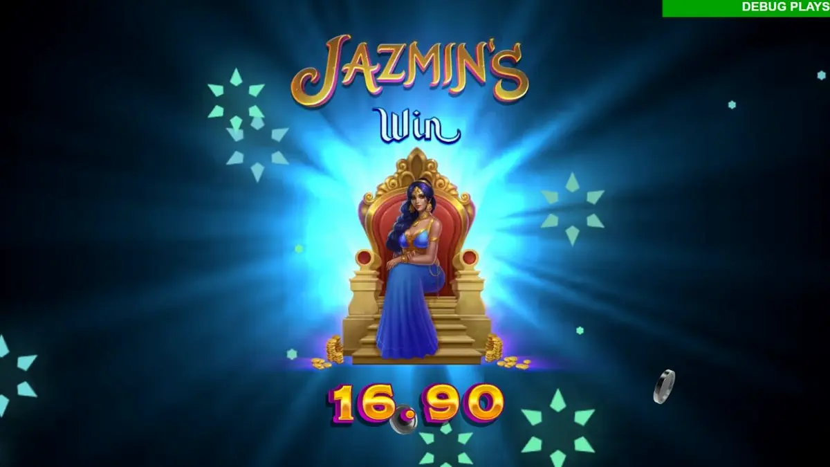 Tampilan visual slot Jazmin’s Wild Ways Smash Pots dengan nuansa Arabian yang mewah